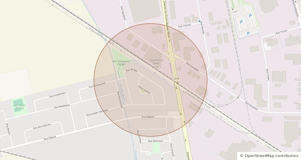 Map of the approximate area around Le Cartier in Saint-Luc · Saint-Jean-sur-Richelieu.