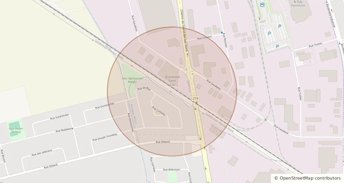 Map of the approximate area around Le Champlain in Saint-Luc · Saint-Jean-sur-Richelieu.
