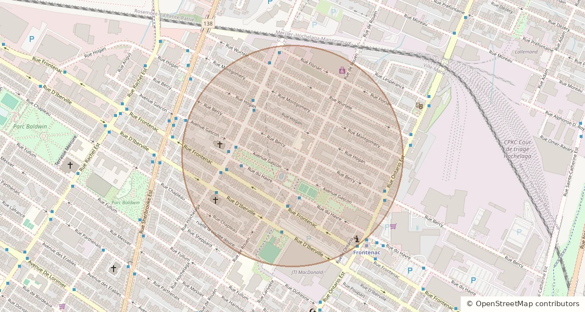 Map of the approximate area around Montreal, Here I Come! in Ville-Marie · Montréal.